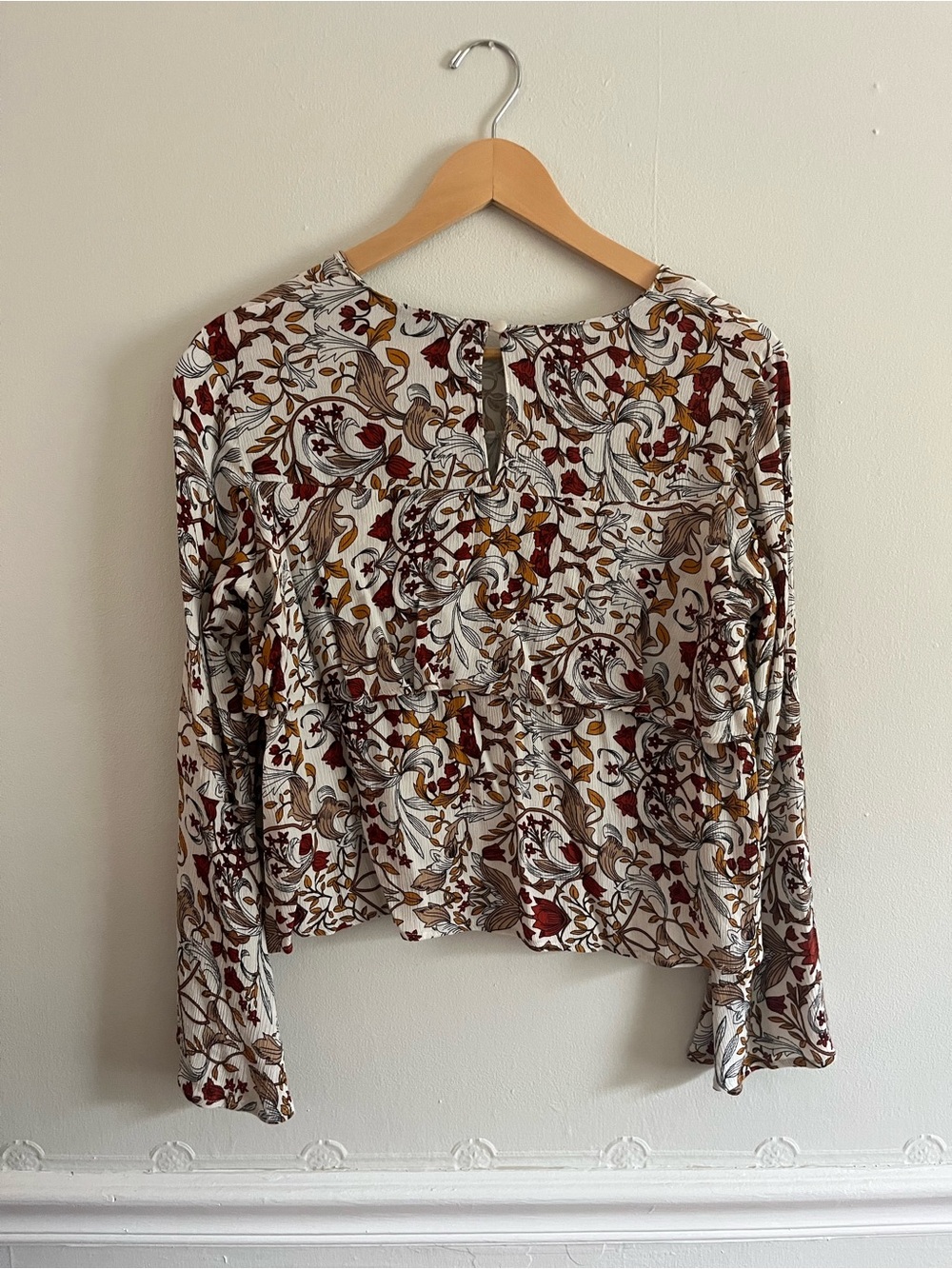 Autumn Floral Ruffle Long-Sleeve Top - Picture 2 of 4
